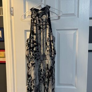 White House Black Market Black and Gray Maxi Dress